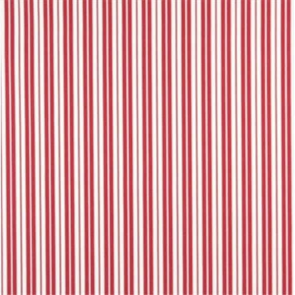 Designer Fabrics <p>Red, ticking striped indoor outdoor marine scotchgard acrylic upholstery fabric by the yard&# B462 - main